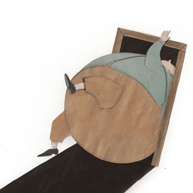 Очень толстый банкир застрял в дверном проёме