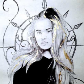 Дочка иструктора по вождению. Портрет шариковой ручкой.