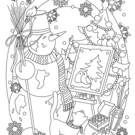 Иллюстрация из серии раскрасок для сайта supercoloring.com