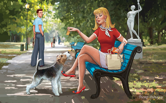 Май. Девушки и собачки.