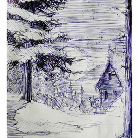 зимний вечер_эскиз