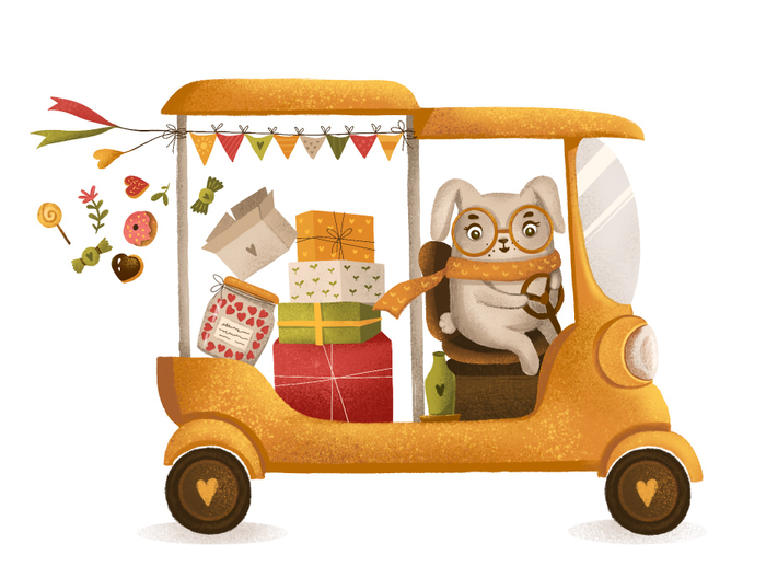 Зайка на автомобиле