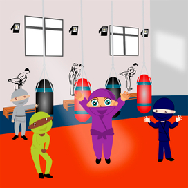 Иллюстрация к книге "A True Ninja Loves Tidiness".