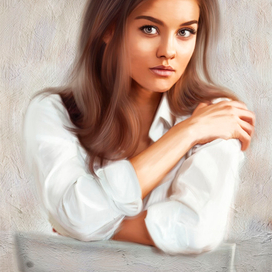 Девушка на стуле (маслом)