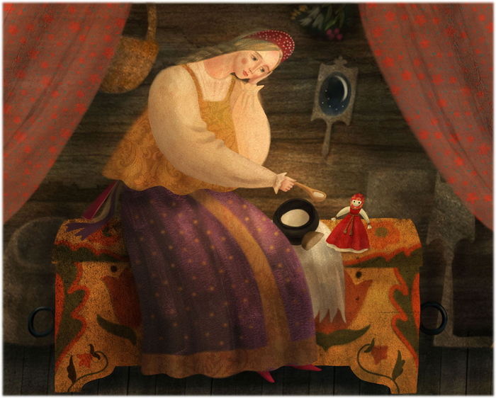 Иллюстрация к сказке "Василиса Прекрасная"" для сборника русских сказок издательства Лабиринт Пресс