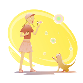 Девочка с мыльными пузырями