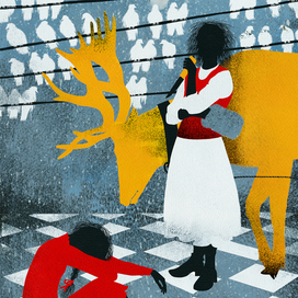 Иллюстрация - 14 к сказке Х.К. Андерсена "Снежная королева"