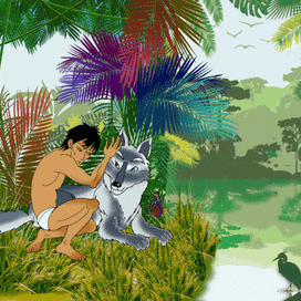 Иллюстрация к книге Р. Киплинга "Книга джунглей".