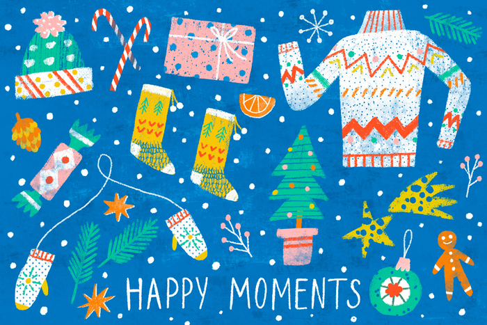 Открытка "Happy moments" для кофейни "The moments"