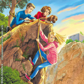  Йорн Хорст "Сесилия Гатэ и тайна Мальтийских часов", иллюстрация для книжной обложки детского детектива