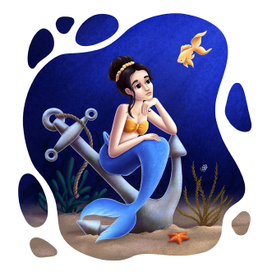 Русалка с золотой рыбкой