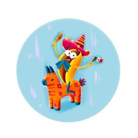 Бренд-персонаж Тако для Мексиканского ресторана