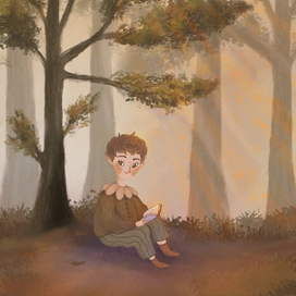 Чтение в лесу