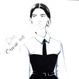 Dior фэшн-иллюстрация 