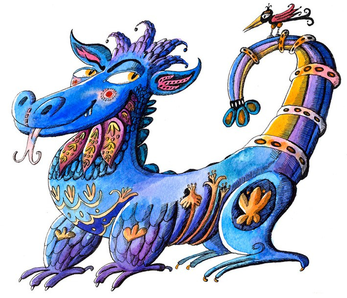 Дракон для фильма о книжной иллюстрации