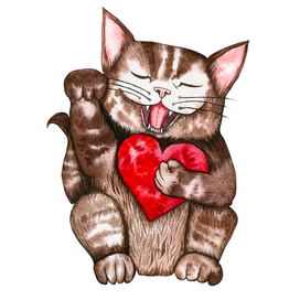 Романтический коричневый кот