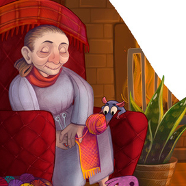 Книжная иллюстрация Котик 1