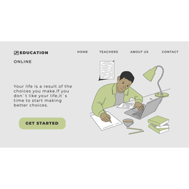 Illustration for a landing page online education