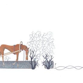 Иллюстрация к книге С. Прокофьевой "Лоскутик и облако"- о чем думала старая лошадь дядюшки Буля