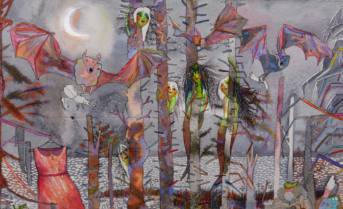 "Белая ночь" (фрагмент), акварель, 40х60см, 2014