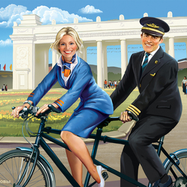 В парке им. Горького ( отдыха) на велосипеде