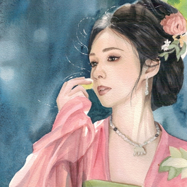 девушка с виноградом 