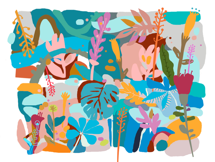 Растительный узор. Эскиз для росписи.