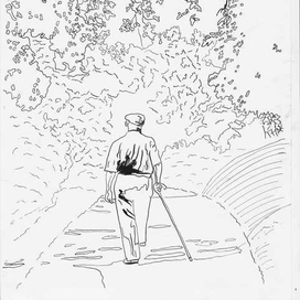 Дедушка. Иллюстрация для книги-раскраски