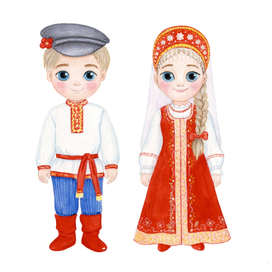 Национальные костюмы. Русские.