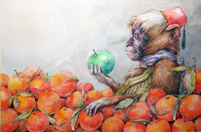 " Яблочко... зеленое... )