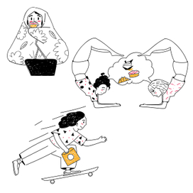 Эскизы иллюстрации для сети пекарен