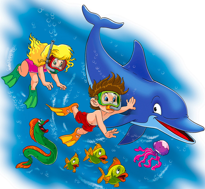 дети под водой 