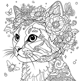 Кошка. раскраска анти-стресс