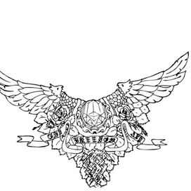 Эскиз тату Кристал-крилья