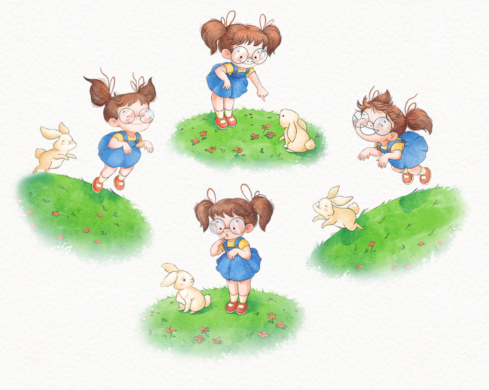 Девочка и кролик