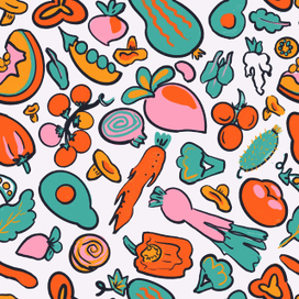 Бесшовный паттерн из овощей