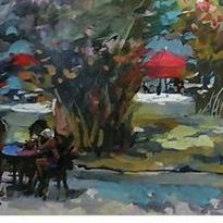 Красный зонтик.