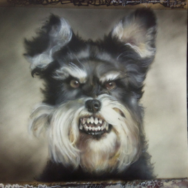 Пес в техники аэрография