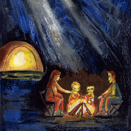Иллюстрация для книги "Виктор в стране пещер", автор Алёна Чередниченко.