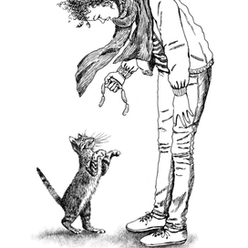 Иллюстрация к книге "Кошкин город. Бродячие истории". Издательство Аквилегия-М. Автор Надея Ясминска