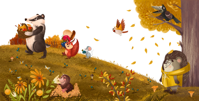 «Ёжик и золотая осень» Для издательство Clever