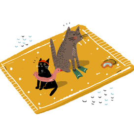 Пушок с Гозей плавают