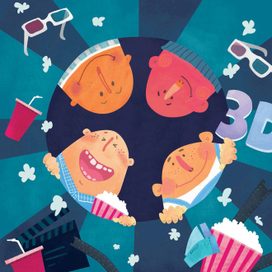 серия иллюстрация для сети кинотеатров "Монитор"