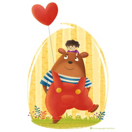 медведь и маленький ребенок