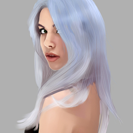 Девушка с фиолетовыми волосами