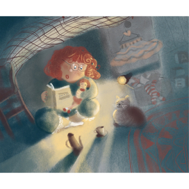 Девочка читает