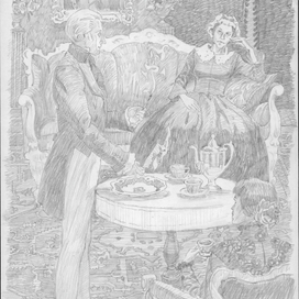 Подготовительные рисунки. Лунный камень. Часть 1.