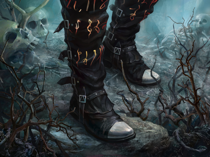 The Flesh and blood's card "Nullrune Boot" fanart