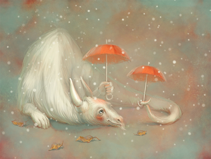 Дракон и зонтики