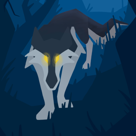 Волк в лесу